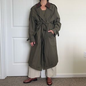 Vintage Olive Green Trench Coat